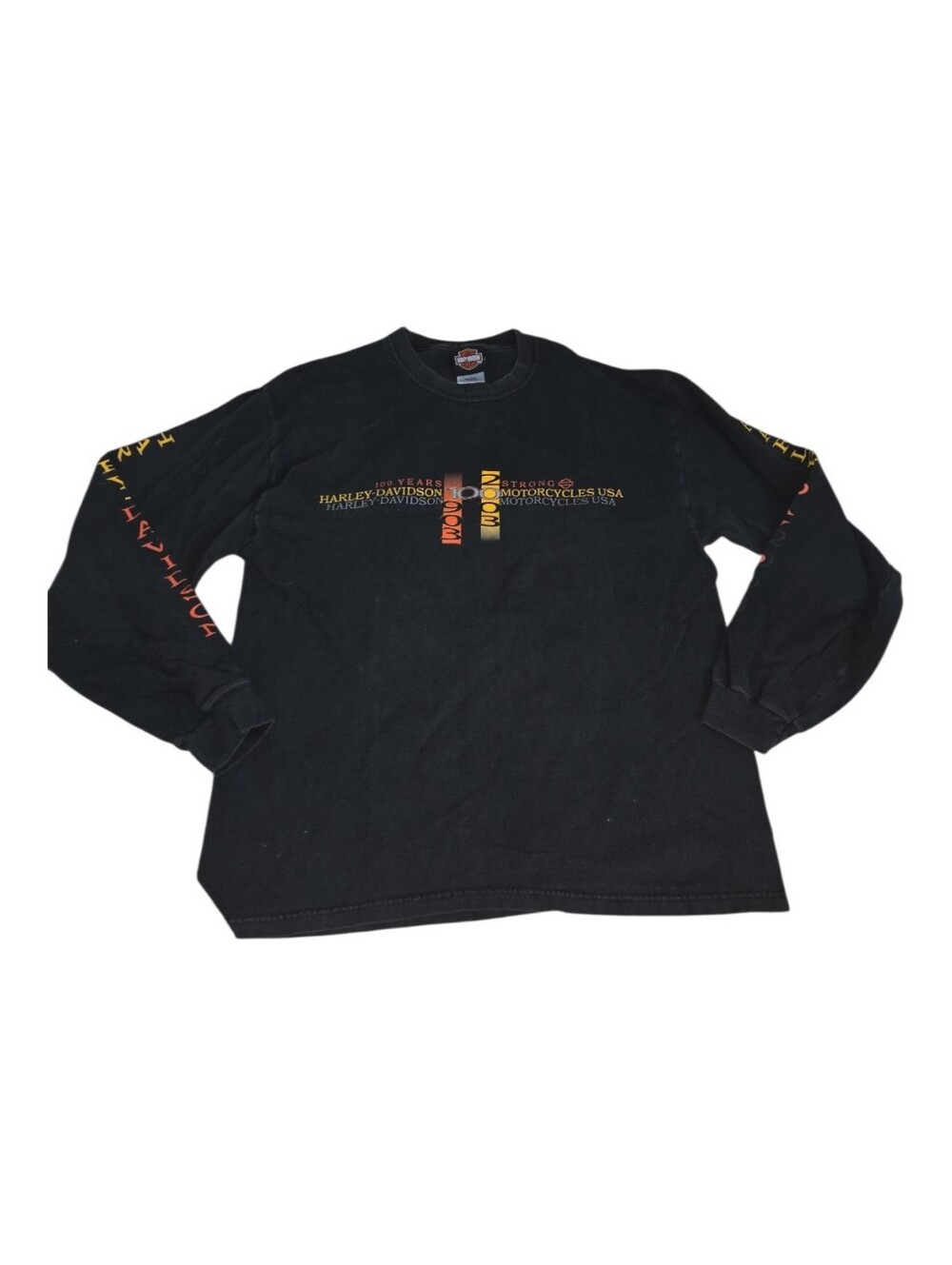 Harley-Davidson Black Long Sleeve Tee 100 YEARS Size L